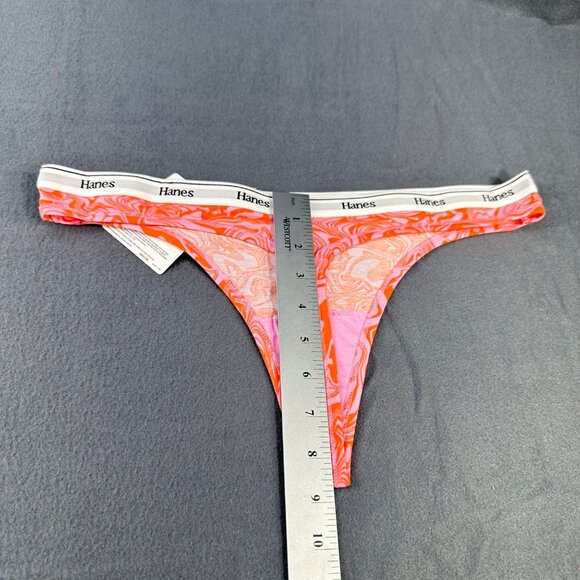 Hanes Originals Women's Size Large 7 Panty Thong Swirl Print Red Pink New - Picture 8 of 8